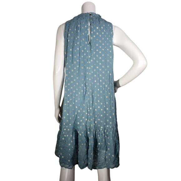 Anthropologie Natalie Flounced Womens Dress Size Small Sleeveless Metallic Tunic - Picture 2 of 6